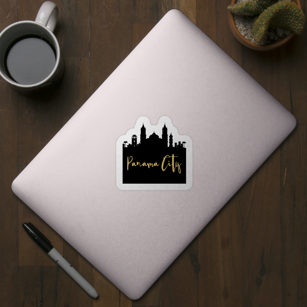 PANAMA CITY PANAMA DESIGNER SILHOUETTE SKYLINE ART by deificusArt